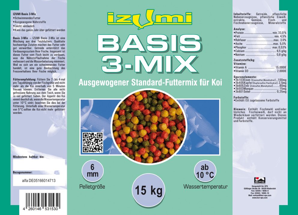 Izumi Basis 3-Mix 6mm - 15 Kg - Sackware