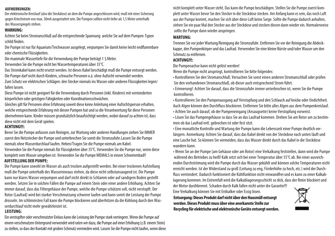 Teichpumpe AF DM-6500 LV 12V - 50W