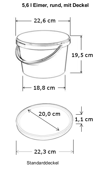 5,6 l Eimer weiß + Deckel
