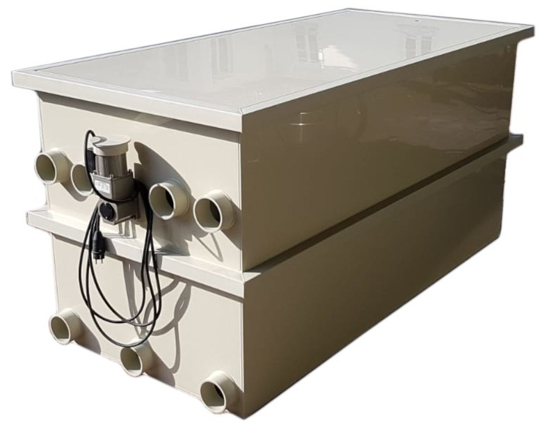 EPS Combi-Trommelfilter CF65 mit integrierter Biokammer + Pumpenkammer + Rinnenspülung + Steuerung + Spülpumpe