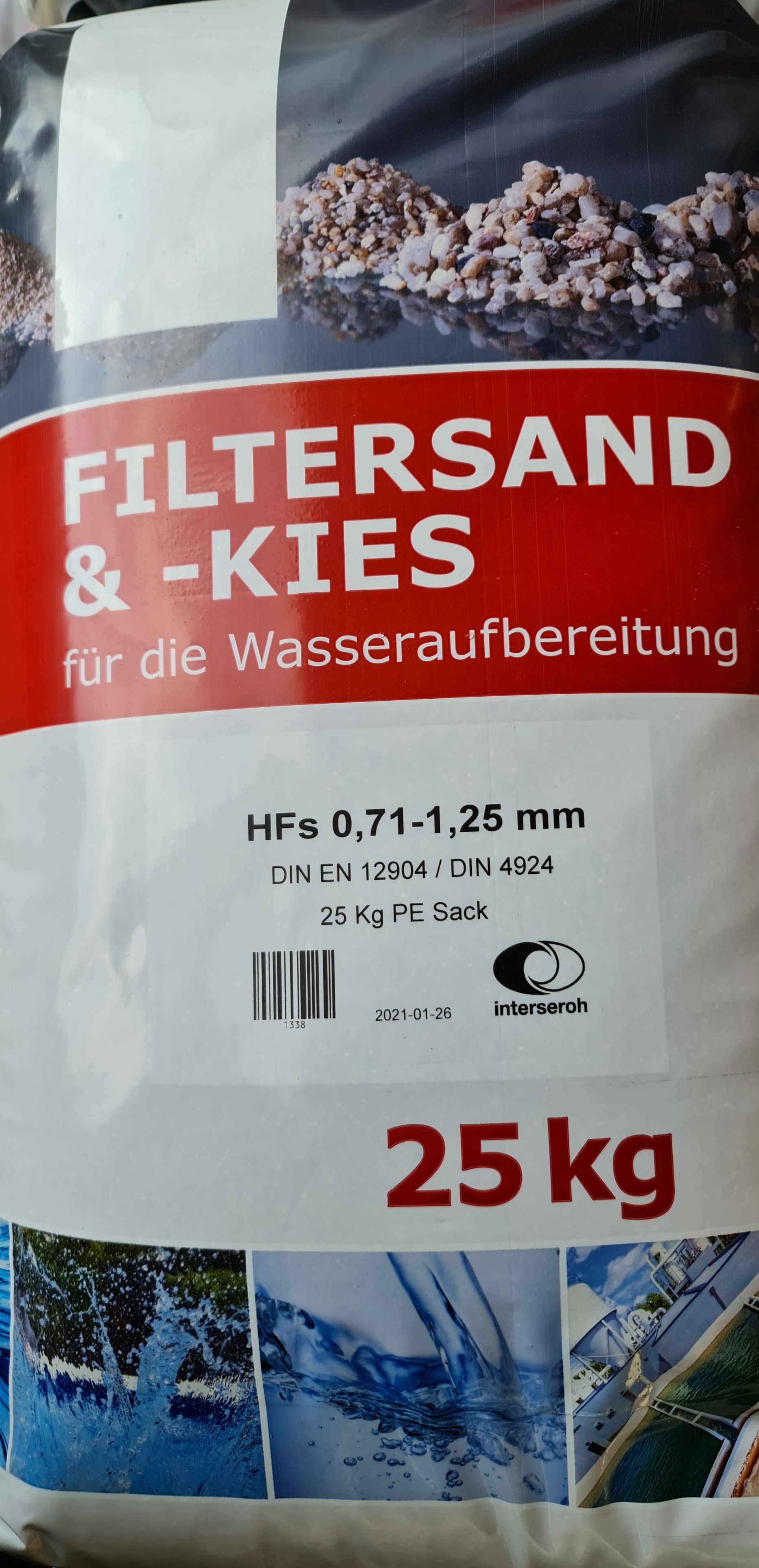 Filtersand Filterkies 0,7 mm bis 1,25 mm Körnung Sand für Aquarien