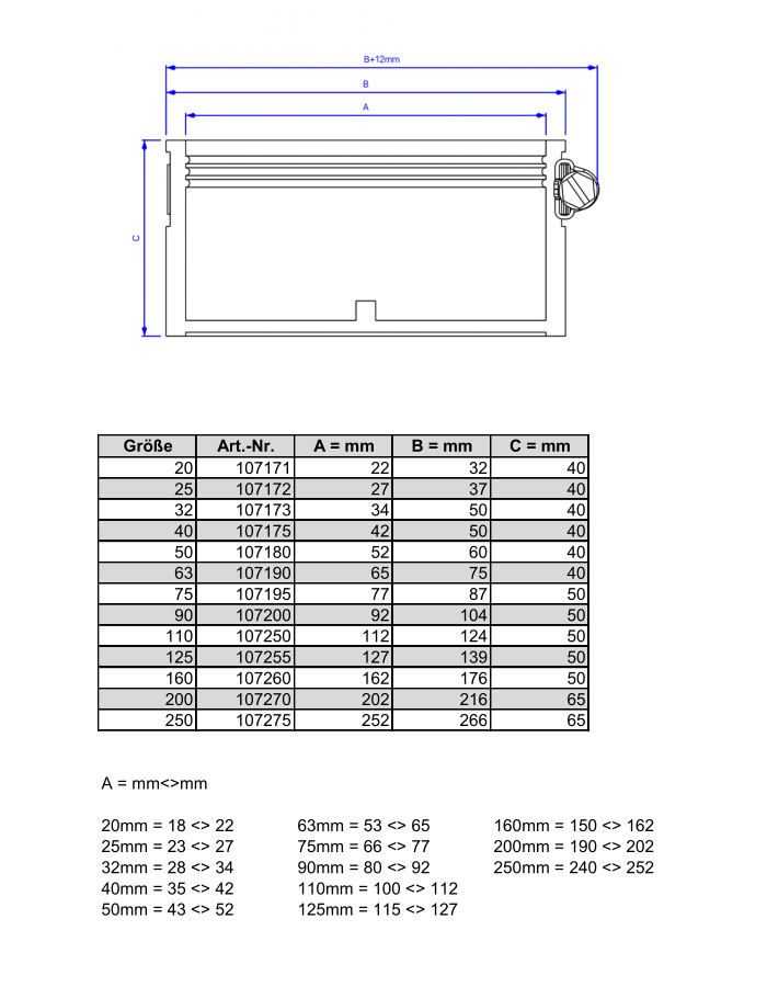 Elastomer end cap 160mm