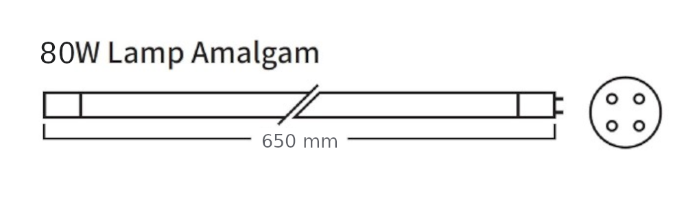Ersatzlampe Tauch UVC 80W Amalgam (VG) - 650 mm