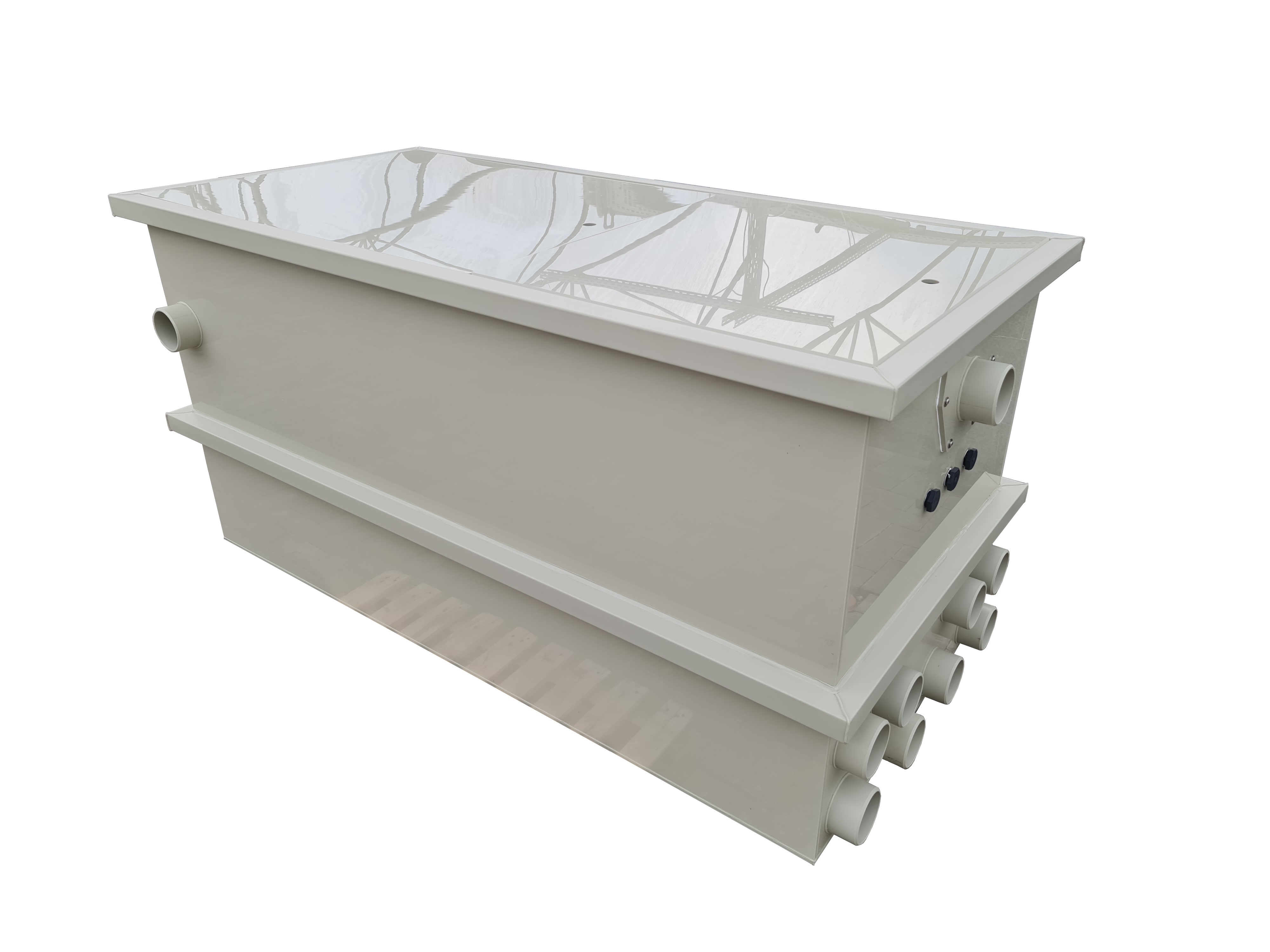 EPS Combi-Trommelfilter CL80 + integrierte Biokammer + Rinnenspülung + Steuerung + Spülpumpe + UV-Schutz + Edelstahlsieb in Sandwichbauweise