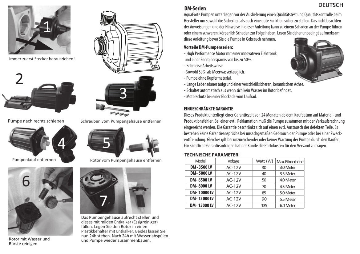 Pond pump AF DM-3500 LV 12 V Pond pump AF DM-3500 LV 12 V