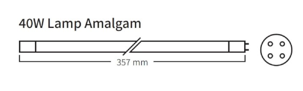 Ersatzlampe Tauch UVC 40W Amalgam (VG) - 357 mm