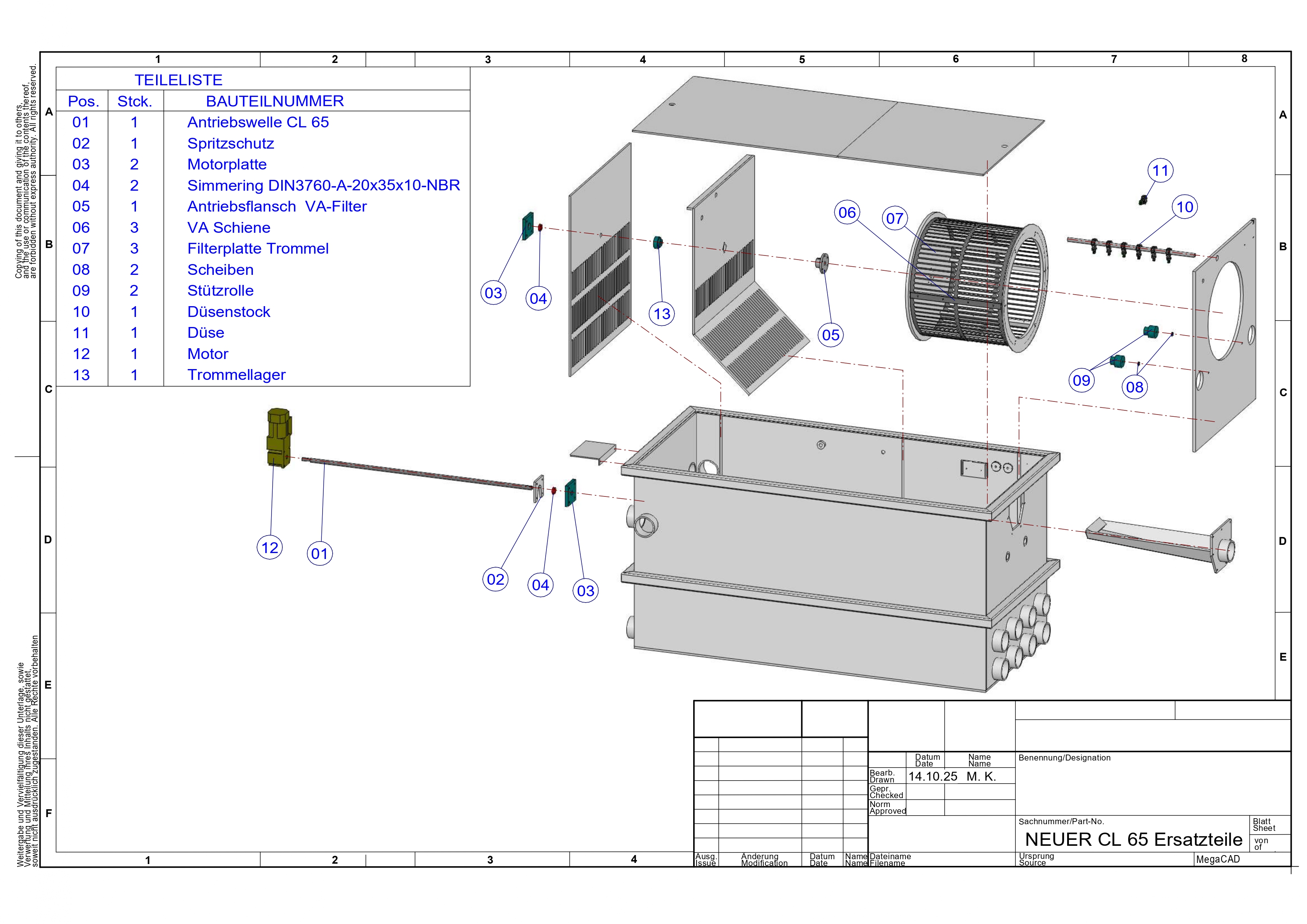 EPS Combi-Trommelfilter CL80 + integrierte Biokammer + Rinnenspülung + Steuerung + Spülpumpe + UV-Schutz + Edelstahlsieb in Sandwichbauweise